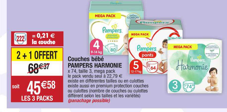Achat Pampers Harmonie · Couches · taille 4, 9-14kg • Migros