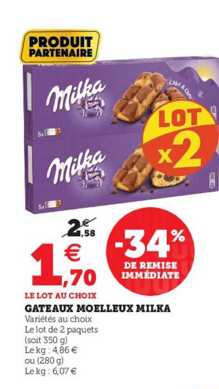 Offre Gateaux Moelleux Milka Chez Hyper U