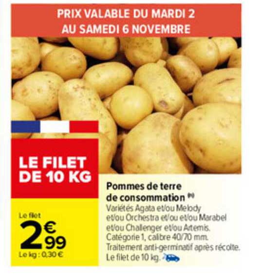 Promo Pommes De Terre De Consommation chez Carrefour iCatalogue.fr Promo Pommes De Terre De Consommation chez Carrefour iCatalogue.fr