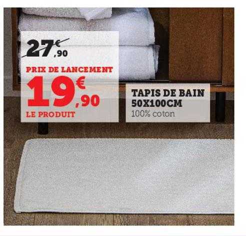 Tapis de bain gris coton Bio 50x80 cm TEX BIO : le tapis de bain à Prix  Carrefour