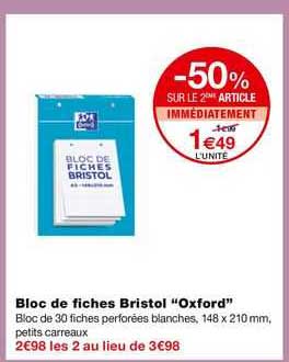 Oxford - 100100457 - Fiche Bristol - 200 Pages