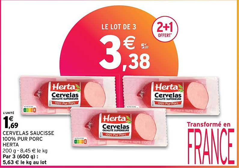 Promo Cervelas Saucisse 100 Pur Porc Herta Chez Intermarch Promo Cervelas Saucisse 100 Pur Porc Herta Chez Intermarch