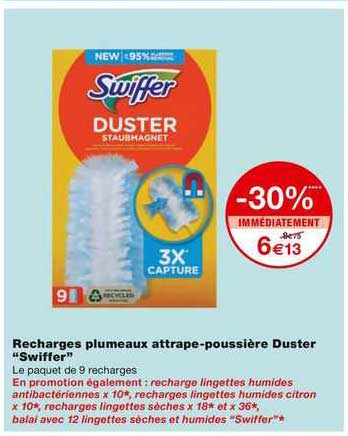 Swiffer Duster Staubmagnet Plumeau Attrape-poussière X10 - Nettoyage Efficace Et Pratique