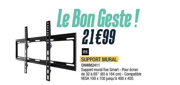 Promo Support mural inclinable meliconi chez Hyper U