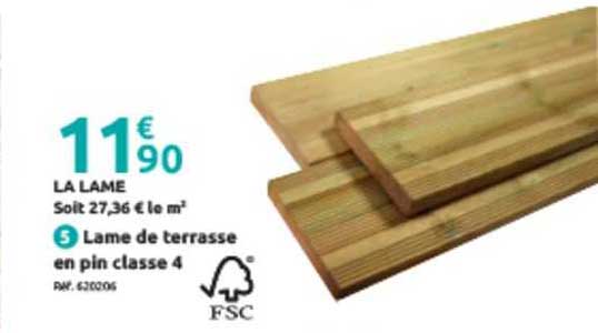 Promo Lame De Terrasse En Pin Classe 4 chez Mr Bricolage - iCatalogue.fr