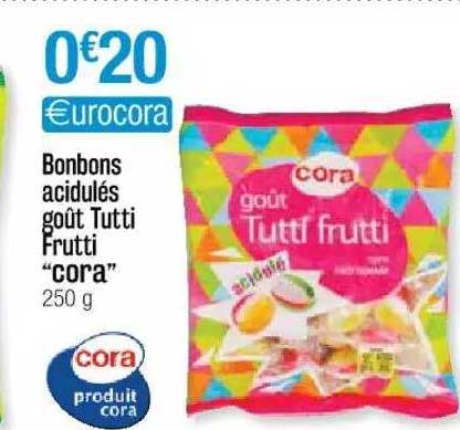 Bonbons acidulés goût Tutti Frutti