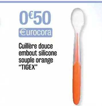 Offre Cuillere Douce Embout Silicone Souple Orange Tigex Chez Cora