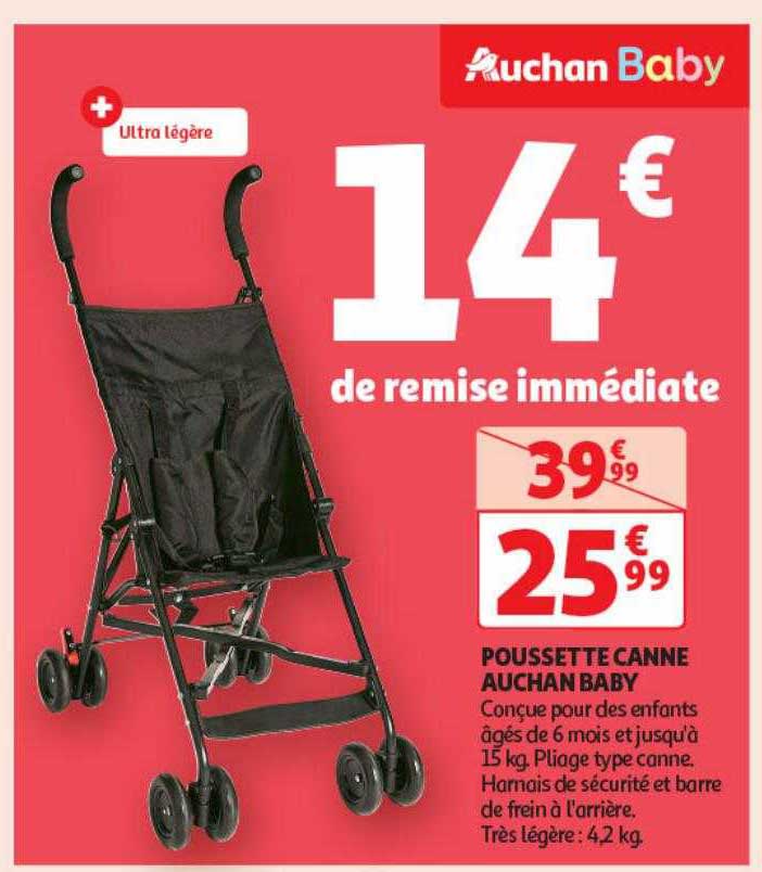 Promo Poussette Canne Auchan Baby chez Auchan iCatalogue.fr