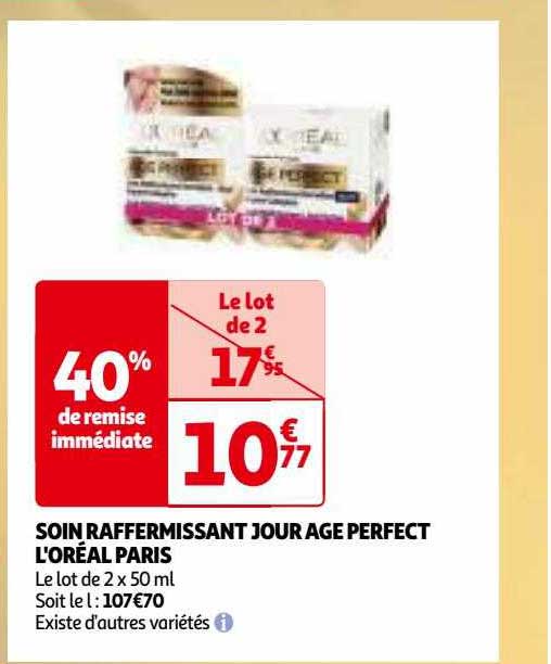 Promo Soin Raffermissant Jour âge Perfect L'oréal Paris chez Auchan ...