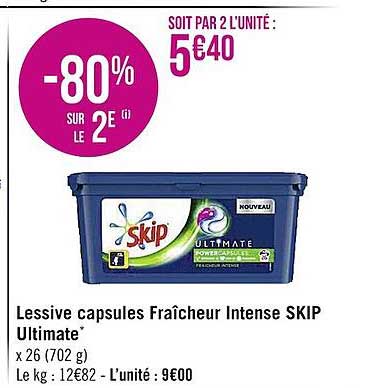 Lessive Skip Capsules – 51 à 60 Lavages – Pour Machine à Laver