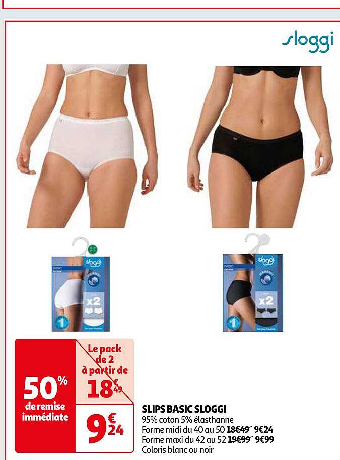 Promo Slips Basic Sloggi chez Auchan iCatalogue.fr