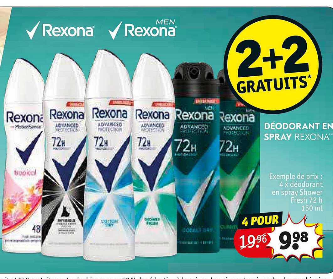 Promo Déodorant En Spray Rexona chez Kruidvat - iCatalogue.fr
