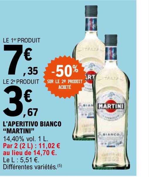 Promo L'aperitivo Bianco "martini" chez E.Leclerc iCatalogue.fr