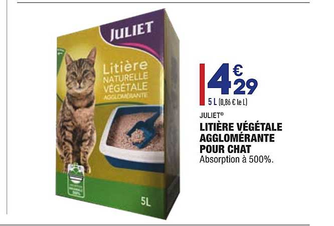 Offre Litiere Vegetale Pour Chat Agglomerante Juliet Chez Aldi