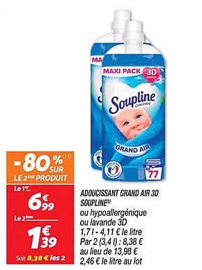 Promo Adoucissant Concentré Brume Grand Air Soupline chez Netto