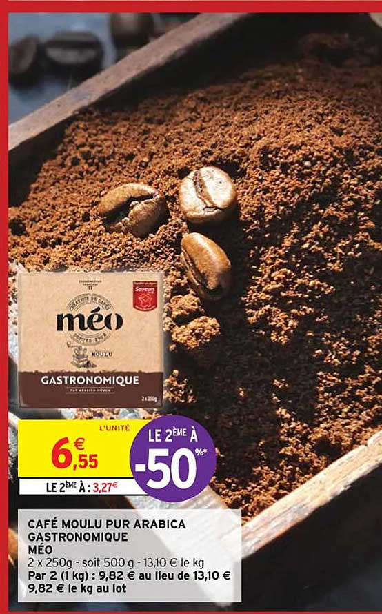 Promo Café Moulu Pur Arabica Gastronomique Méo chez Intermarché iCatalogue fr