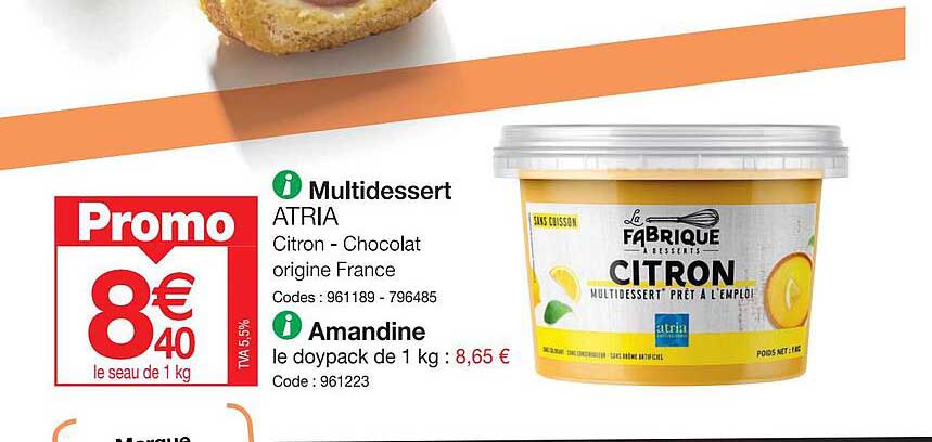 Promo Atria Promo Multidessert Atria, Amandine chez Promocash - iCatalogue.fr