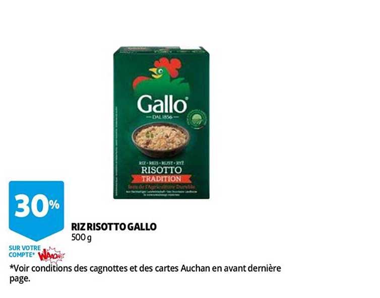 Promo Riz Risotto Gallo chez Auchan - iCatalogue.fr