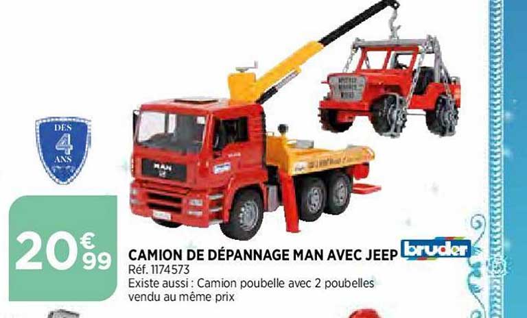 Camion de transport avec bulldozer BRUDER : la boîte à Prix Carrefour