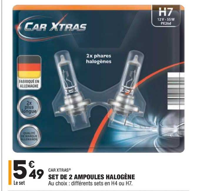 Promo Car Xtras Set De 2 Ampoules Halogène chez Aldi 
