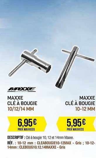 Clé à Bougie moto Maxxe - 10/12/14 mm