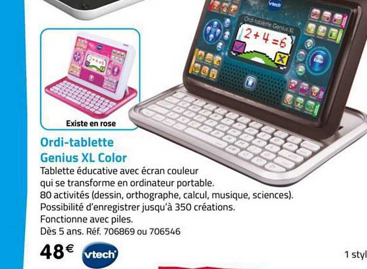 Promo Ordi Tablette Genius Xl Color Vtech chez La Grande Récré