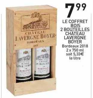 Stokomani Le Coffret Bois 2 Bouteilles Château Lavergne Boyer