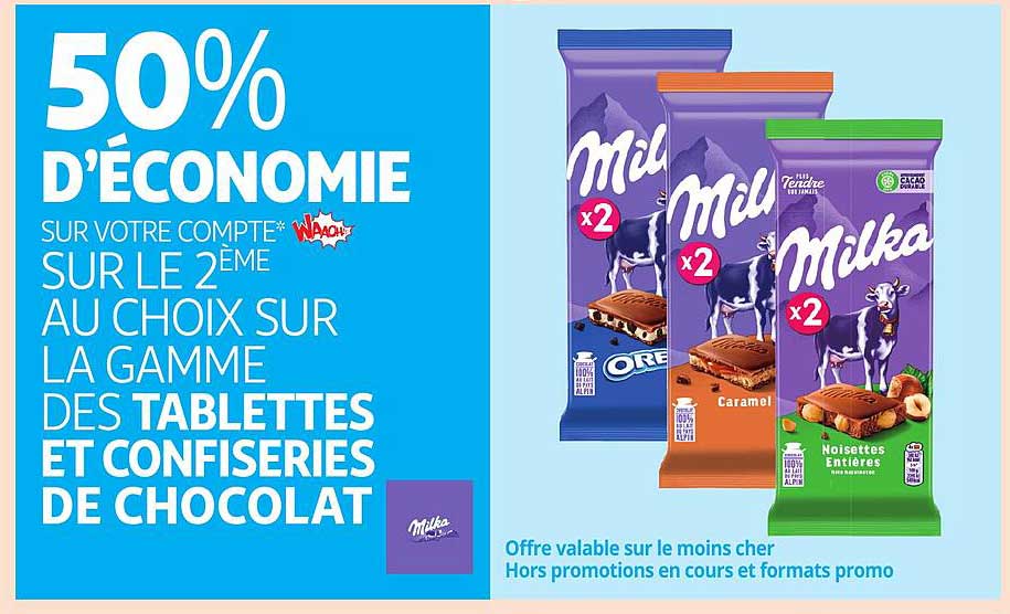 Promo La Gamme Des Tablettes Et Confiseries De Chocolat Chez Auchan