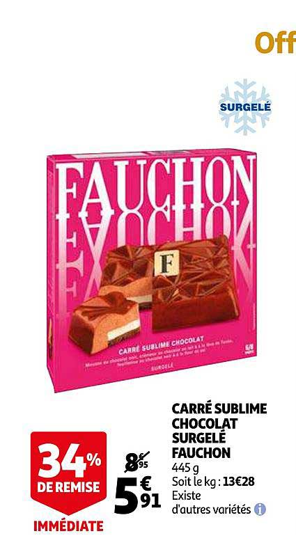 Offre Carre Sublime Chocolat Surgele Fauchon Chez Auchan