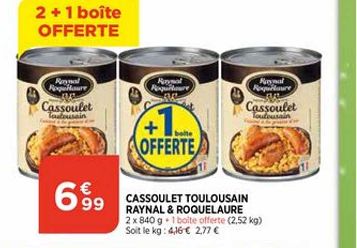 Bi1 Cassoulet Toulousain Raynal & Roquelaure 2 +1 Boîte Offerte