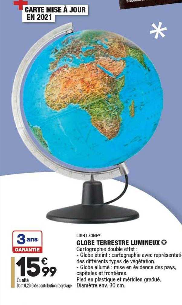 Promo Globe Terrestres Lumineux Light Zone chez Aldi iCatalogue.fr