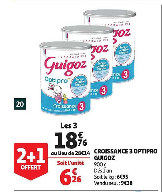 Promo Guigoz croissance optipro 4 chez Auchan