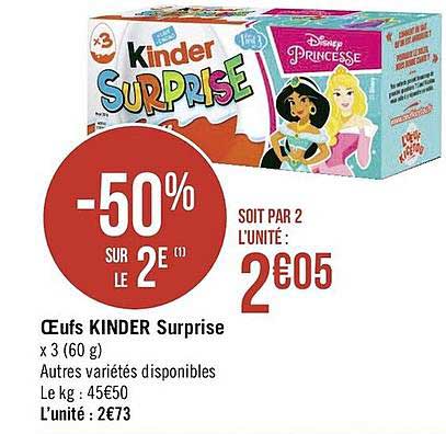 Kinder Oeuf kinder surprise maxi - En promotion chez Géant Casino