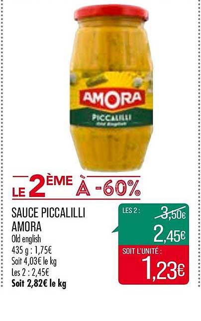 Match Sauce Piccalilli Amora Le 2ème à -60%