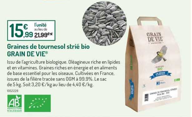Millet jaune français pour oiseaux Grain de Vie - 1 kg : Grain de vie GRAIN  DE VIE animalerie - botanic®