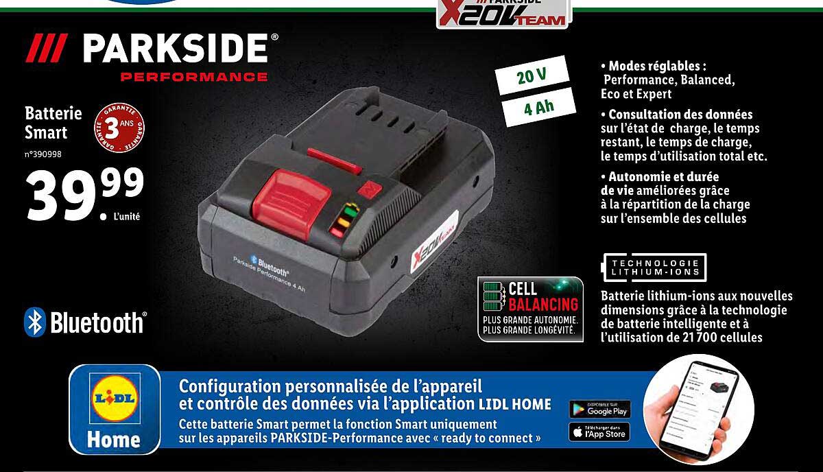 Promo Batterie Smart Parkside chez Lidl iCatalogue.fr