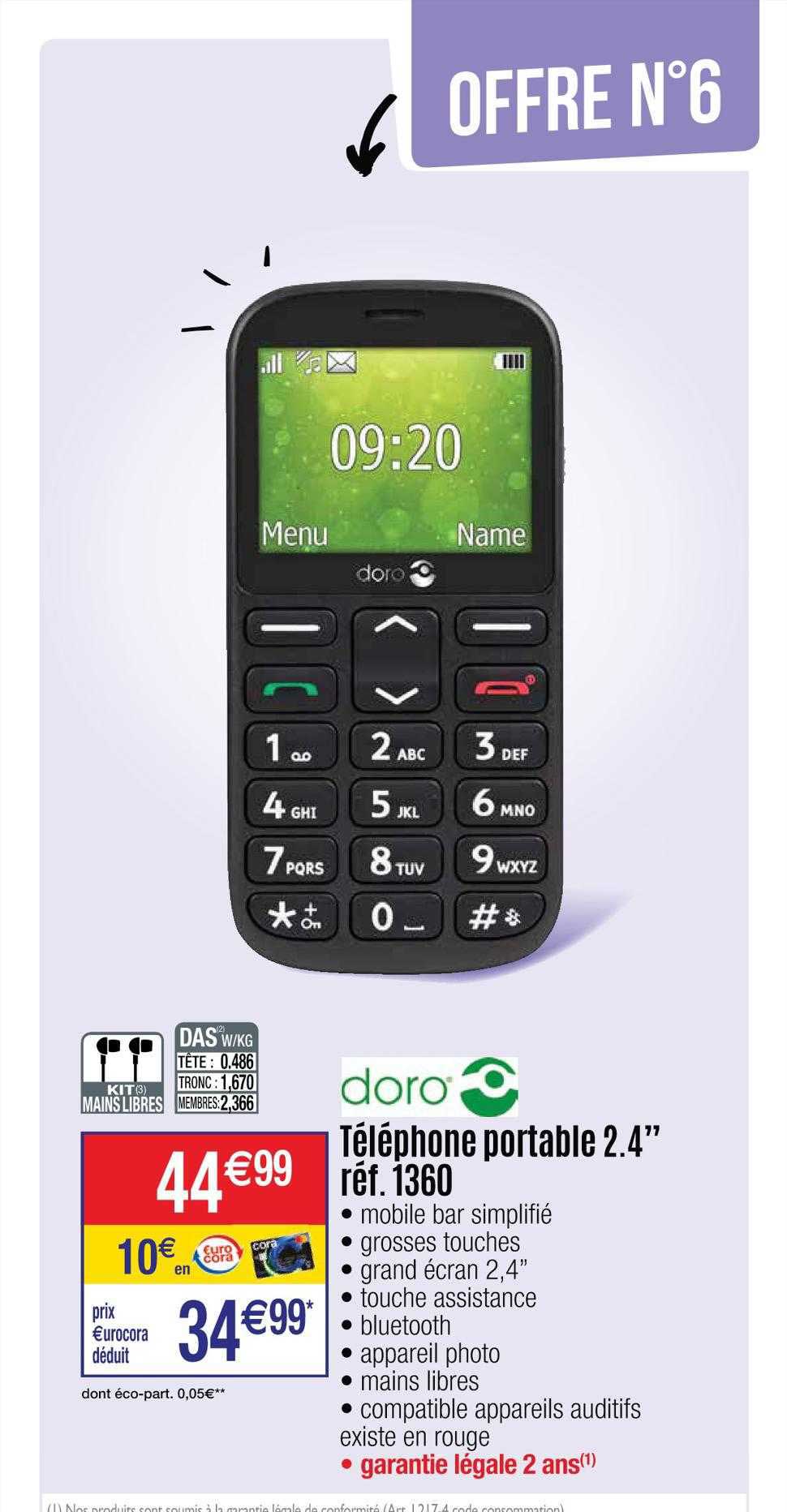 Cora Téléphone Portable 2.4