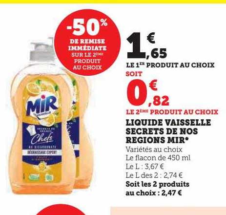 Promo Liquide Vaisselle Secrets De Nos R Gions Mir Chez Super U