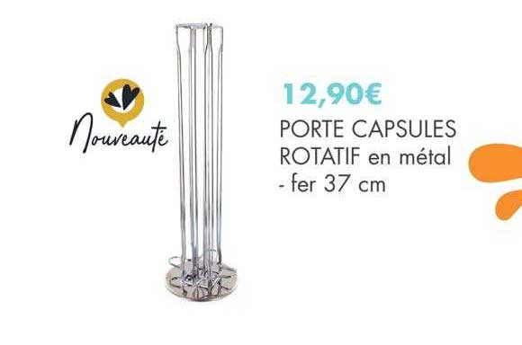 Porte-capsules En Métal Rectangulaire Galileo Casa - 36 Espaces (10x15x37 Cm) - Organisation Cuisine