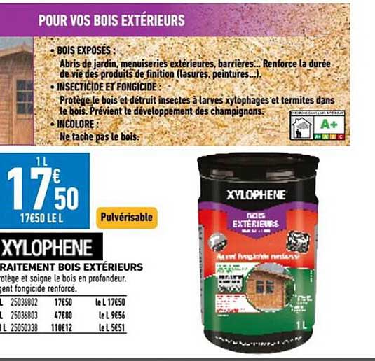 XYLOPHENE 5 LITR TRAITEMENT BOIS EXTERIEUR INSECTICIDE TERMITES 25 AN