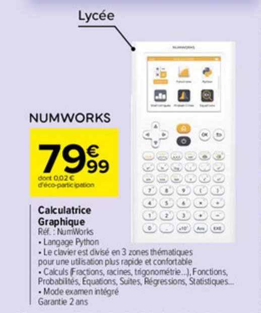 Promo Calculatrice Graphique Numworks chez Carrefour 