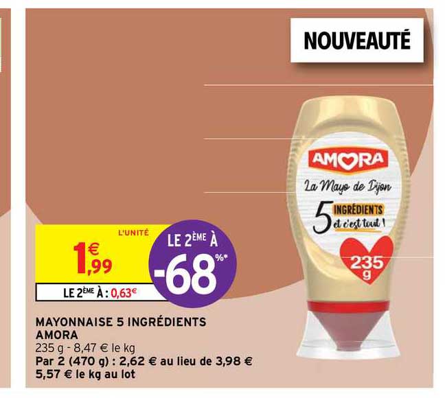 Promo Mayonnaise 5 Ingrédients Amora chez Intermarché Express