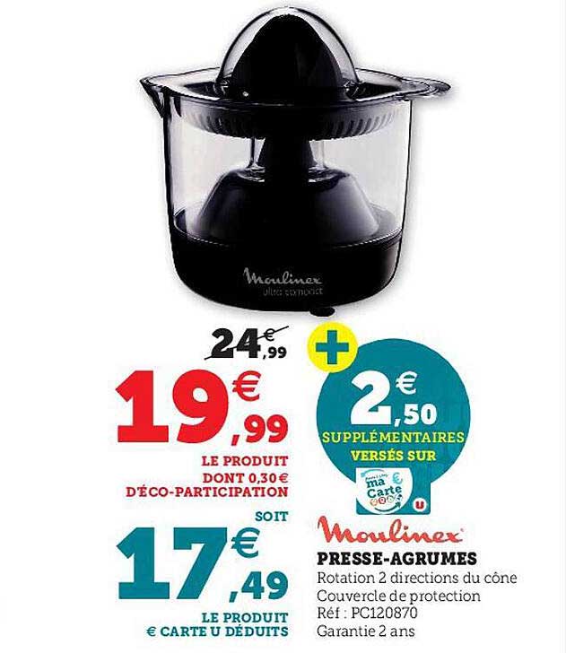 Promo PRESSE AGRUMES MOULINEX chez Auchan