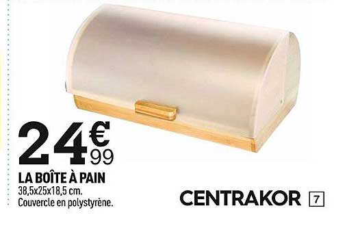 Boîte à pain bambou 39x18x29cm - Centrakor