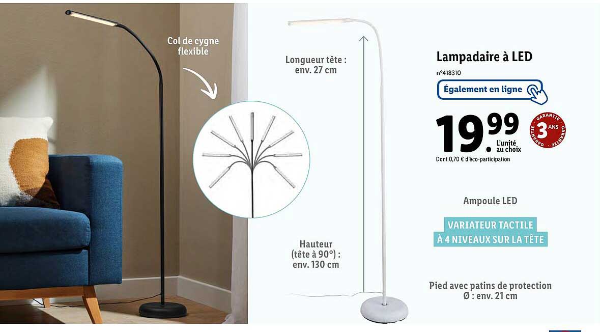 Promo Lampadaire à Led chez Lidl iCatalogue.fr