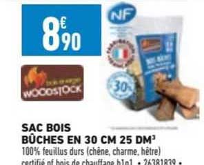 Bois de chauffage 40cm - 8 sacs de 20L - WOODSTOCK - Mr.Bricolage