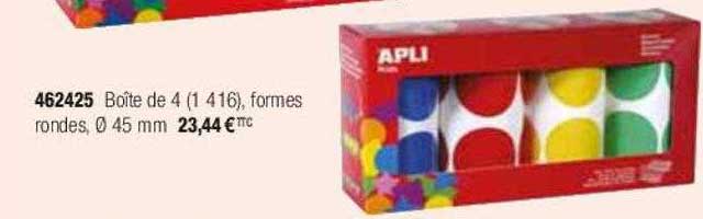 Rouleau De Gommettes APLI Kids - 1357 Autocollants Formes Assorties (ronds, Carrés, Triangles…)