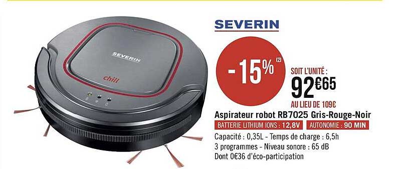 Batterie De Rechange Pour Robot Aspirateur Severin Chill RB 7025 - 12,8V, 1400mAh, Li-ion (remplacement 4404048)