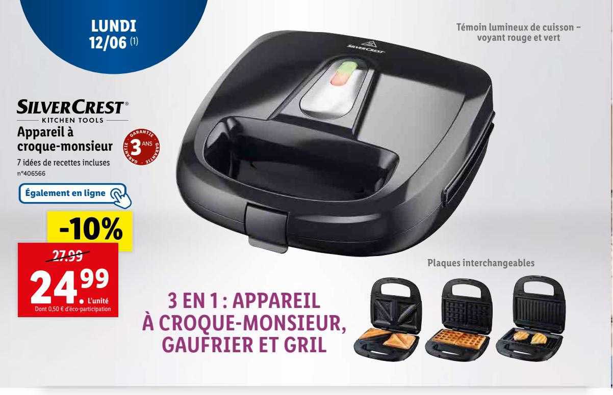 Appareil à Croque-monsieur Krups FDK461 Noir - Plaques Céramique Antiadhésives, 850W | Sandwichs Gourmands, Facile à Nettoyer