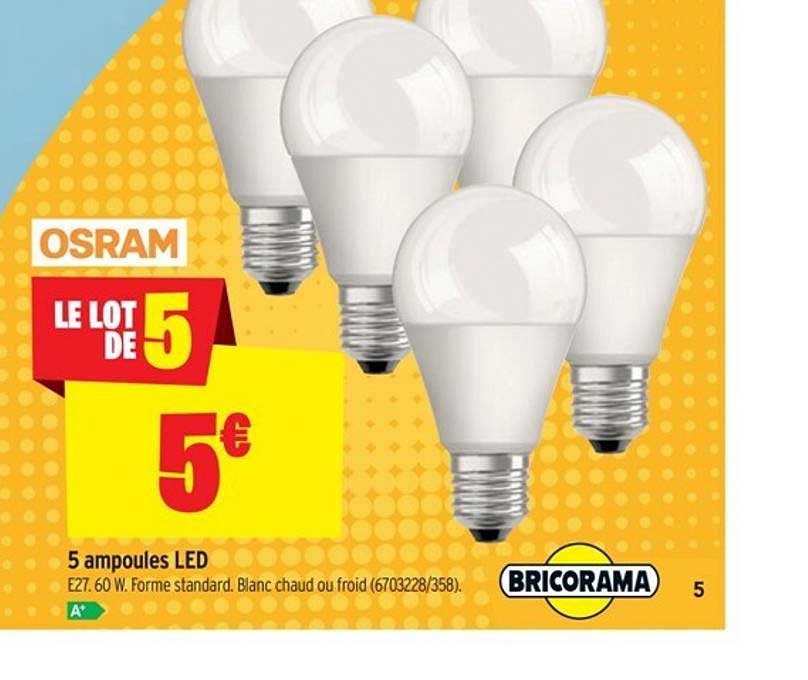 Promo 5 Ampoules Led Osram chez Bricorama iCatalogue.fr